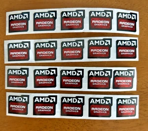 AMD Radeon Graphics Stickers -(20)- 17.5 x 17.5mm Case Badge Logo Laptop- NEW - Picture 1 of 1