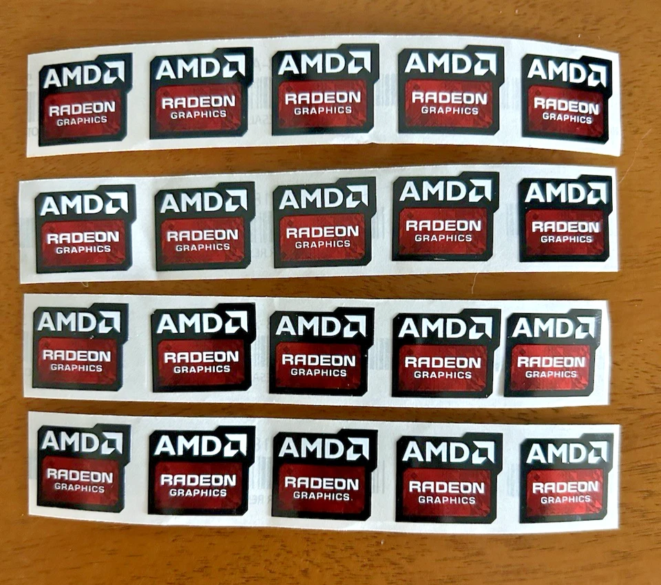 AMD Radeon Graphics Stickers -(20)- 17.5 x 17.5mm Case Badge Logo Laptop- NEW - Image 1 of 1