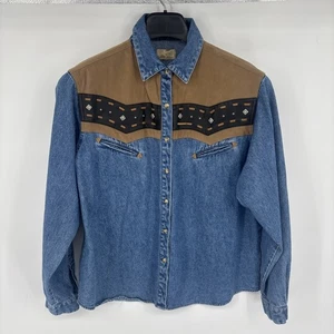 CAMISA VINTAGE WESTERN WRANGLER PERLA BOTONES A PRESIÓN MANGA LARGA TALLA XL - Imagen 1 de 11