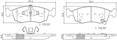 Pastilhas de freio Brembo P23168N Premium cerâmica para 2012-2017 Fiat 500 - Imagem 1 de 2