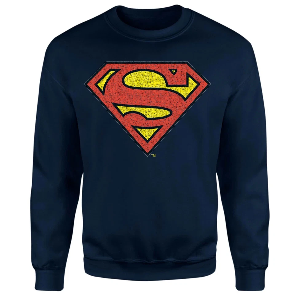 Official Superman Crackle Logo Sweatshirt - Navy - Image 1 of 1