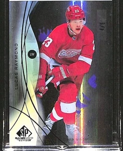 2024-25 UD SP Game Used Lucas Raymond Purple #4/5 Detroit Red Wings #14 - Picture 1 of 4