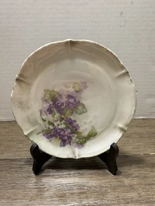 Vintage Welmar Germany Porcelain Plate- Purple Violet Floral 6.5” - Picture 1 of 3