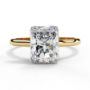 14k-10k Solid Gold D-VVS1 GRA Certified Diamond Engagement Ring 3.00Ct All Sizes - Picture 1 of 13