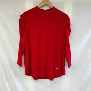 Andrienne Vittadini Bluse Damen XL rot leicht Puffärmel Karriere Urlaub - Bild 1 von 10