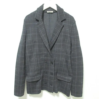 Chaqueta Bottega Veneta Lamé Lana a Cuadros Doble Pecho Negra Talla 42 Usada Foto 1 de 4