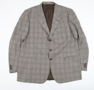 Cerruti Mens Brown Check Wool Jacket Suit Jacket Size 46