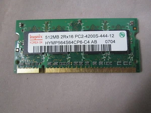 Hynix Laptop Memory SODIMM 512MB (1 x 512) HYMP564S64CP6-C4 PC2-4200 - Picture 1 of 1