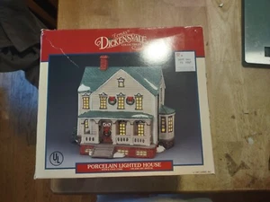 Vintage Lemax Dickensvale Porcelain Lighted House #15015 Cottage With Box 1991 - Picture 1 of 11