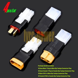 4pcs/Lot T Plug XT60 Plug to Big Tamiya Connector Plug For RC Drone Lipo Battery - Picture 1 of 5