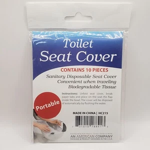 Toilet Seat Sanitary Travel Tissue Cover Disposable Biodegradable 10 Count Pack - Picture 1 of 2