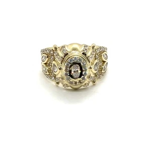Synthetic Cubic Zirconia Gent's Stone Ring 10K Yellow Gold 6.8g Size (EPJ021829) - Picture 1 of 6