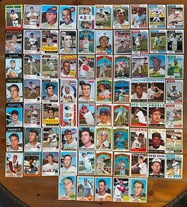 MLB Vintage Lot 75 Baseball Cards 1960s-1970s VG SemiStars and mostly Commons - Picture 1 of 9