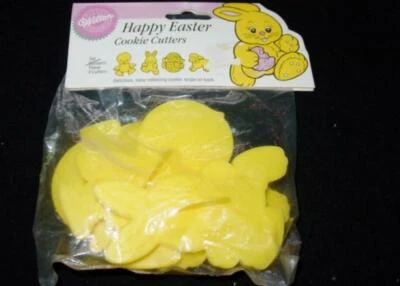 (4) Cortadores de galletas Wilton PASCUA VINTAGE - pollito, conejito, huevo y cordero - Hong Kong Foto 1 de 2