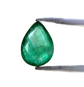 8x6 mm Certified Natural Emerald Pear Cut 0.89 Cts Untreated Loose Gemstone - Picture 1 of 6