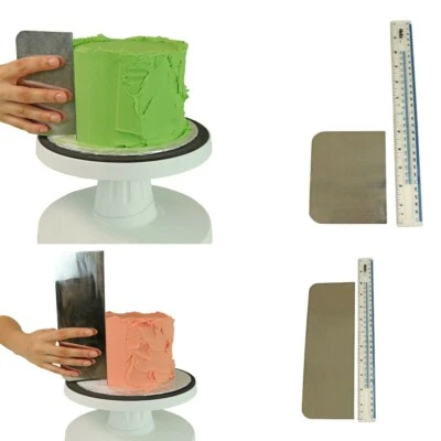 Raspador lateral de pastel de acero inoxidable borde liso decoración glaseado 5 y 10 pulgadas PME  - Imagen 1 de 4