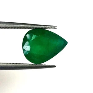 2.19ct Natural Emerald rich green beautiful pear shape untreated collection - Bild 1 von 5