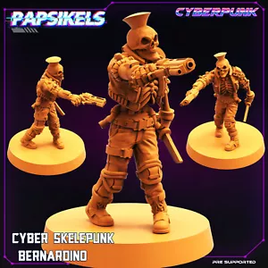 Skull Punk Bernardino | Papsikels | | RPG D&D Wargaming 3D Printed Mini - Bild 1 von 1