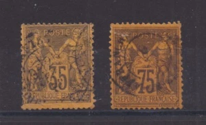 FRANCE SERIE DE 2 TIMBRES SAGE OBLITERE N° 93 et 99 Cote: 100€ - Imagen 1 de 2