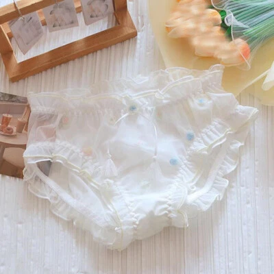 New Sweet Girls Ruffle Lace Briefs Panties Underwear Lolita Breathable Underwear - Image 1 of 4