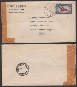 1943 WWII Censored Cover - Plantsville, Connecticut - Picture 1 of 1