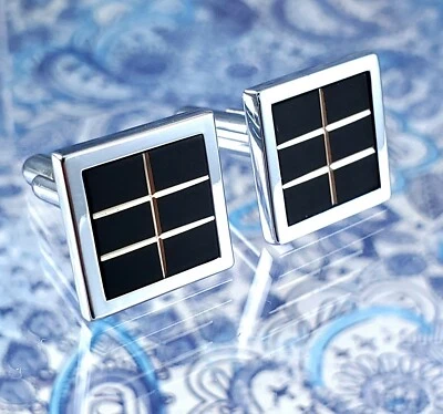 Abotoaduras modernistas de aço inoxidável Colibri. ACL042000 - Imagem 1 de 4