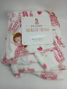 Princess Rainbows Castle Plush Toddler Throw 40" X 50" Super Soft & Cozy (New)* - Picture 1 of 9