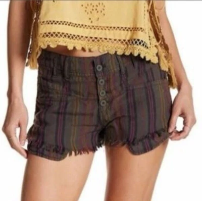 Pantalones Cortos Free People Morning Rain Cutoff Para Mujer Talla 0 Mezcla de Lino Boho Foto 1 de 4