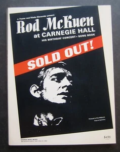 Rod McKuen at Carnegie Hall His Birthday Concert Song Book - Imagen 1 de 8