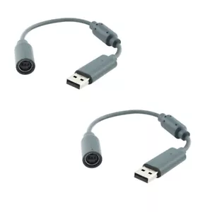 X 2 GRIS Breakaway USB Cable Adaptador Delgado Microsoft Xbox 360 Controlador con Cable - Imagen 1 de 1
