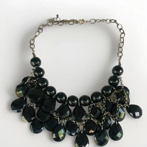 20 inch black beaded bib necklace - Picture 1 of 3