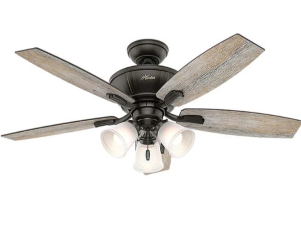 48" Barnwood Noble Bronze LED Light Ceiling Fan Rustic Modern Farmhouse 3 Mount - Image 1 of 4