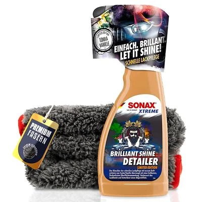 AUTOPFLEGE Juego de limpiador de pintura para coche SONAX Xtreme Brilliant Shine Detailer 500 ml + paño de pulido
