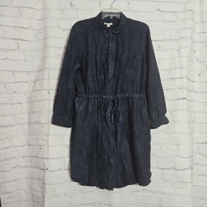 Calvin Klein Jeans Denim Shirt Dress Womens Size XL Button Front Retro - Picture 1 of 8