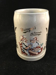USINGER'S SAUSAGE Pottery Advertising STEIN / MUG M WARE - Picture 1 of 8