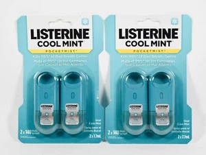 2 Listerine PocketMist Oral Care 2 x 140 Mists Sprays = 4 COOL MINT nip - Picture 1 of 3