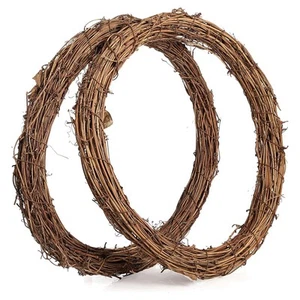 2PCS 14 Inch Grapevine Wreaths Wreath Rattan Wreath Garland for7589 - Picture 1 of 7