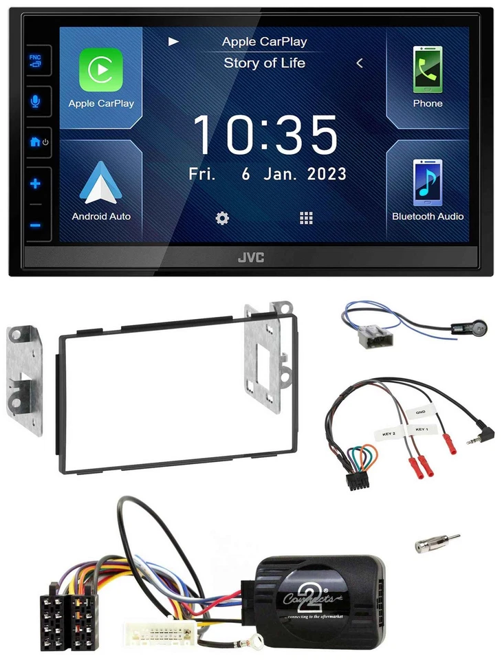 JVC DAB Bluetooth Lenkrad USB 2DIN Autoradio für Nissan Qashqai J10 07-13 - Bild 1 von 4