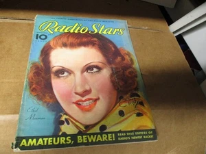 RADIO STARS Magazine September 1935 Cover: Ethel Merman A801 PB - Picture 1 of 5