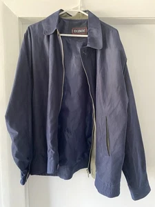 Edgemont collared vintage navy blue coat jacket size XL zipper buttons bommer  - Picture 1 of 8