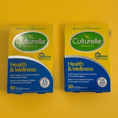 2 cápsulas probióticas Culturelle Health & Wellness - 50 unidades caducan 11/2026 Foto 1 de 2