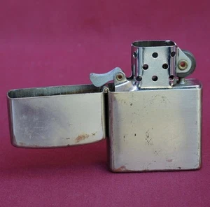 Old USSR Big Handmade Cigarette Table LIGHTER BRASS Nickel plated Vintage 9 cm - Picture 1 of 5
