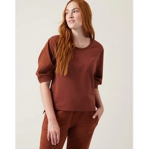 ATHLETA Harlow Hybrid Short Tee Ancient Mahogany High-Low Size X-Large XL NEW - Picture 1 of 12