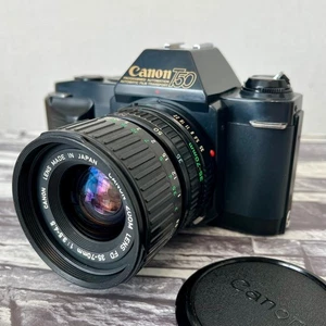 Canon T50 SLR 35mm Film Camera w/ Canon FD 35-70mm F3.5-4.5 Lens! From Japan - Picture 1 of 22
