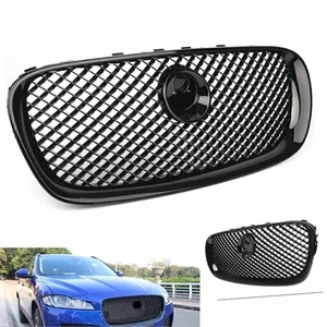 Gloss Black Upper Grille Radiator Front Grill For Jaguar XF 2008 2009 2010 2011 - Picture 1 of 9