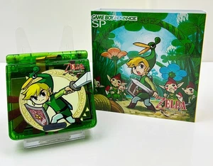 Nintendo Game Boy Advance SP Portátil Zelda Minish Tapa Carcasa V5 Pantalla IPS - Imagen 1 de 9