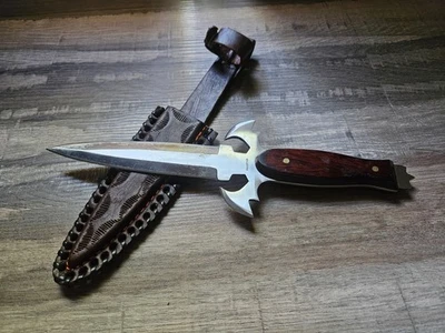 EXCEPTIONAL!! 5" blade dagger stainless 10" FULL length FULL TANG/LEATHER SHEATH - Image 1 of 4