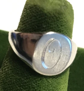 Vintage Sterling Silver Stamped & Engraved Monogram "O" Ring Size 6 VARGAS - Picture 1 of 9