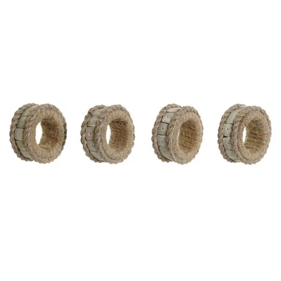 Anello portatovagliolo DKD Home Decor Naturale Juta Resina Alluminio 6 x 3 x  - Immagine 1 di 4