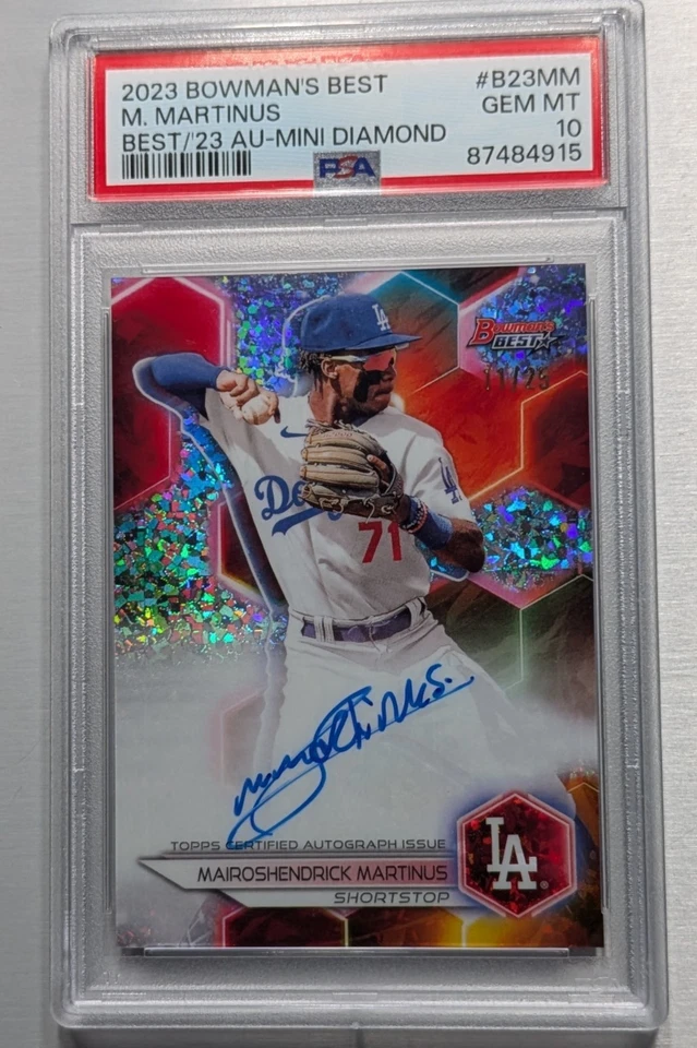 2023 Bowman's Best Mairoshendrick Martinus Mini Diamond /25 PSA 10 RC - Image 1 of 2